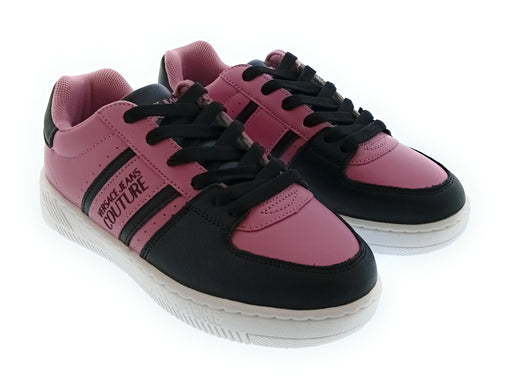 Versace Jeans Couture Women's Pink and Black Low-Top Lace-Up Sneakers-