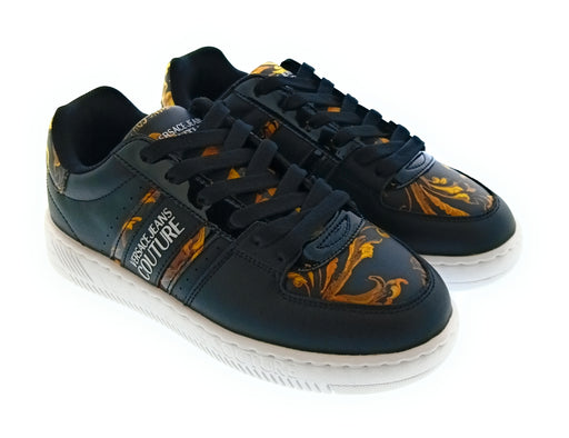 Versace Jeans Couture Women's Black Baroque Print Low-Top Lace-Up Sneakers-