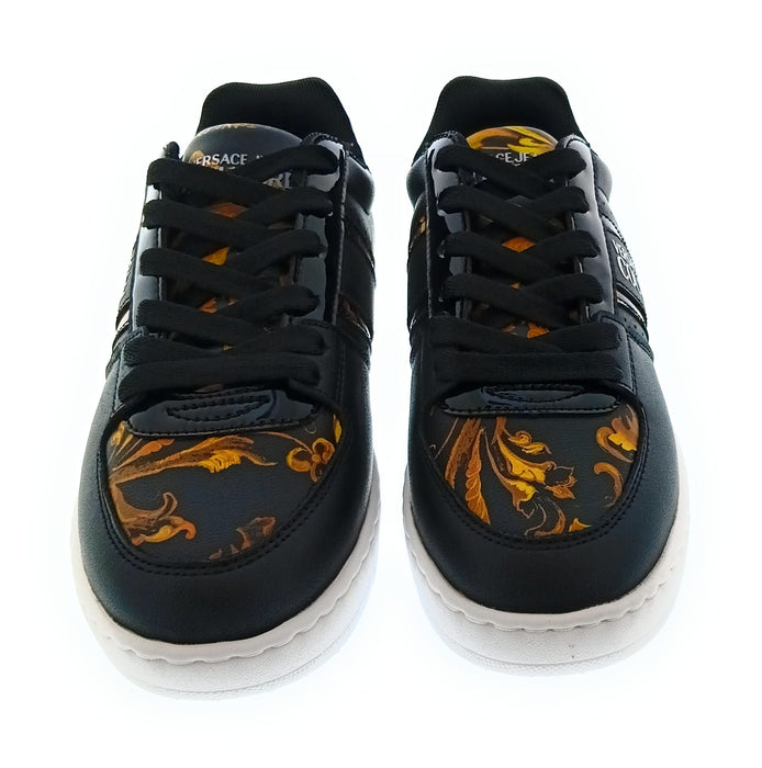 Versace Jeans Couture Women's Black Baroque Print Low-Top Lace-Up Sneakers-