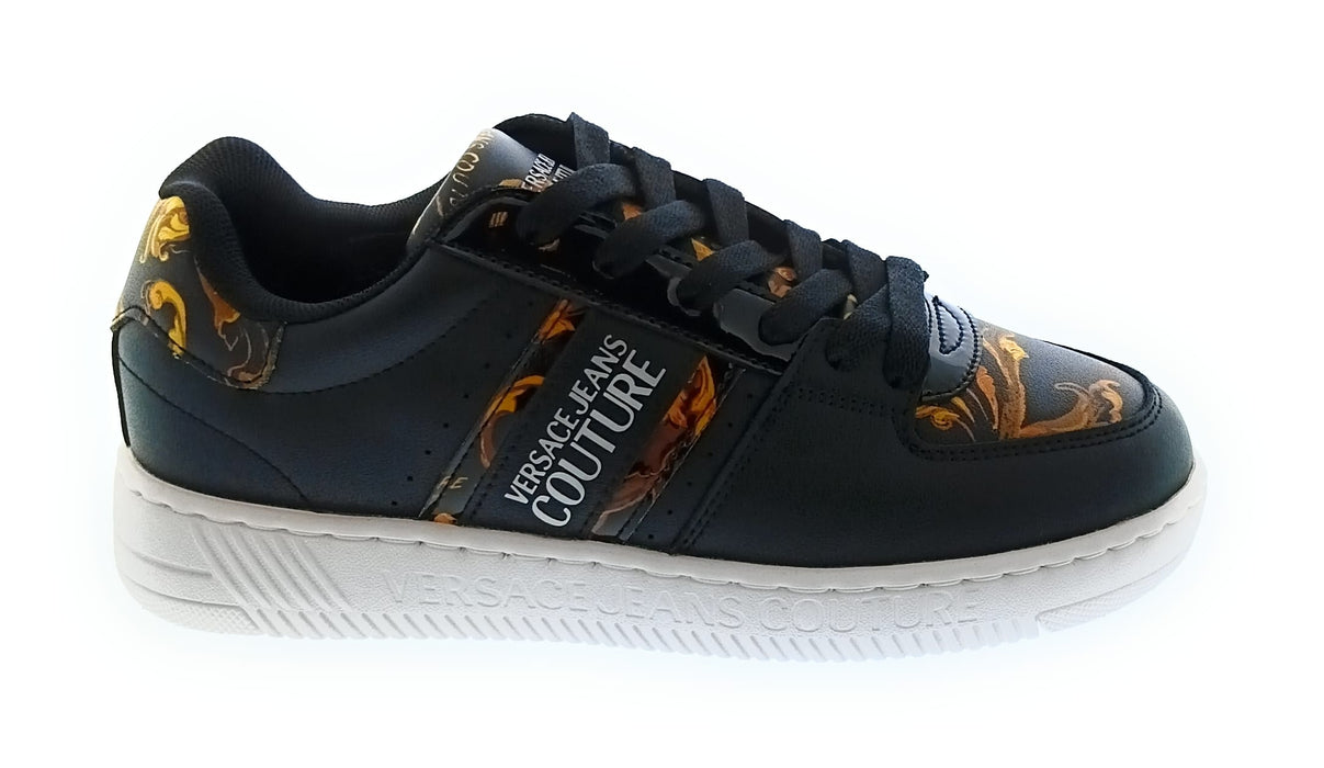 Versace Jeans Couture Women's Black Baroque Print Low-Top Lace-Up Sneakers-