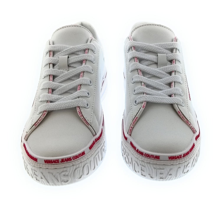 Versace Jeans Couture Women's White Logo Platform Lace-Up Sneakers-