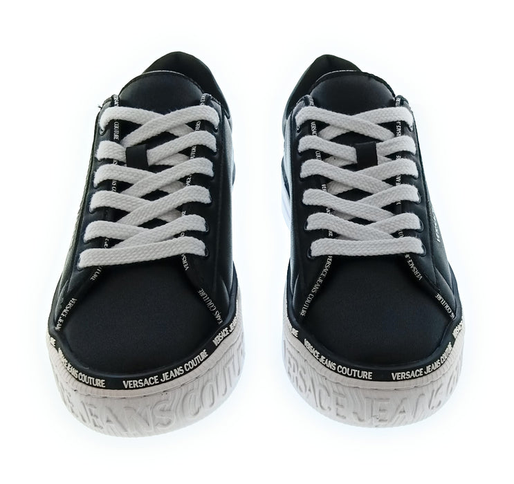 Versace Jeans Couture Women's Black Logo Platform Lace-Up Sneakers-