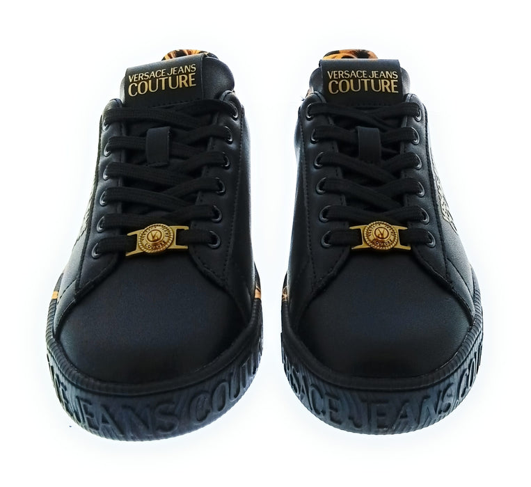 Versace Jeans Couture Women's Black Baroque Platform Lace-Up Sneakers-
