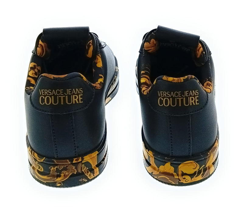 Versace Jeans Couture Women's Black Baroque Platform Lace-Up Sneakers-