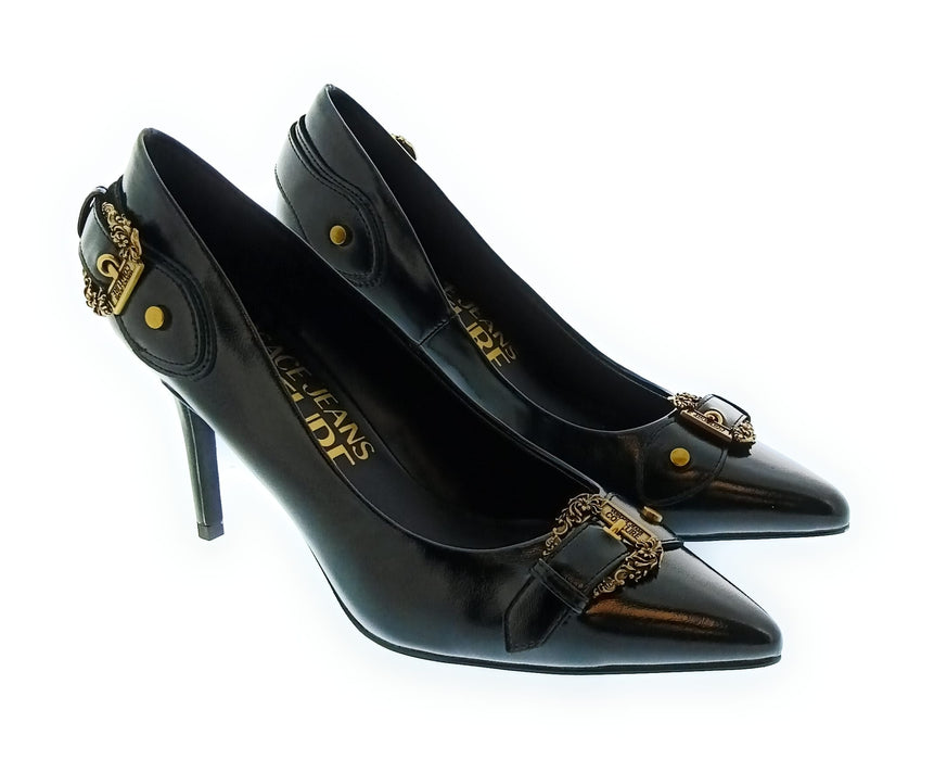 Versace Jeans Couture Women's Black Pointed-Toe Stiletto Pumps-