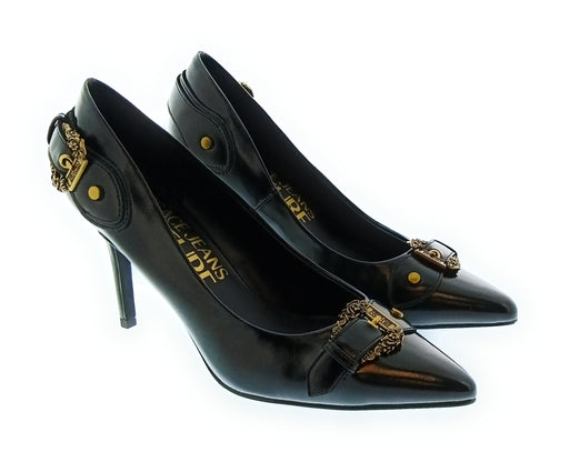 Versace Jeans Couture Women's Black Pointed-Toe Stiletto Pumps-