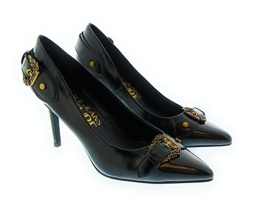 Versace Jeans Couture Women's Black Pointed-Toe Stiletto Pumps-