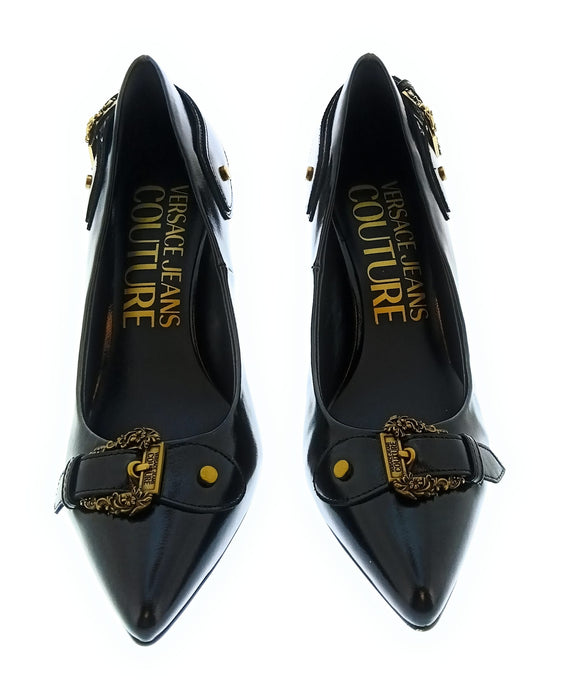Versace Jeans Couture Women's Black Pointed-Toe Stiletto Pumps-