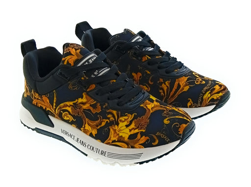 Versace Jeans Couture Black/Gold Mens Baroque Athletic Sneakers-