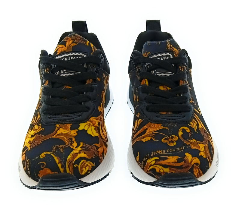 Versace Jeans Couture Black/Gold Mens Baroque Athletic Sneakers-