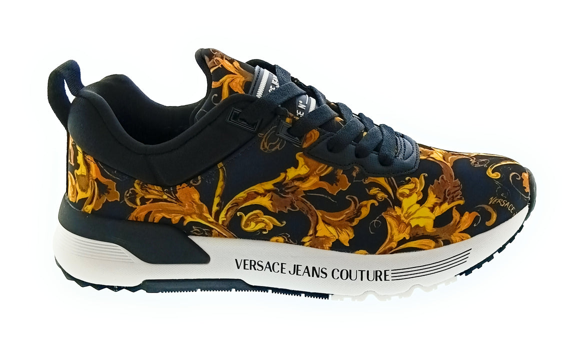 Versace Jeans Couture Black/Gold Mens Baroque Athletic Sneakers-