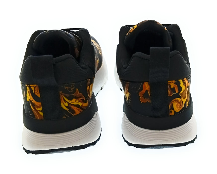 Versace Jeans Couture Black/Gold Mens Baroque Athletic Sneakers-