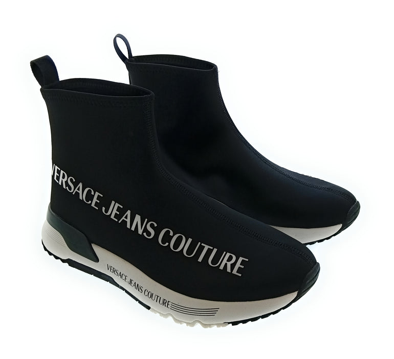 Versace Jeans Couture Black Mens Neopren Ankle Sneakers-