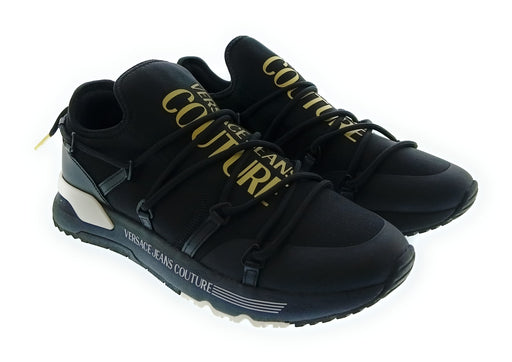 Versace Jeans Couture Black/Gold Mens Signature Neoprene Sneakers-