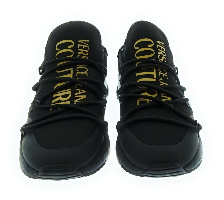 Versace Jeans Couture Black/Gold Mens Signature Neoprene Sneakers-