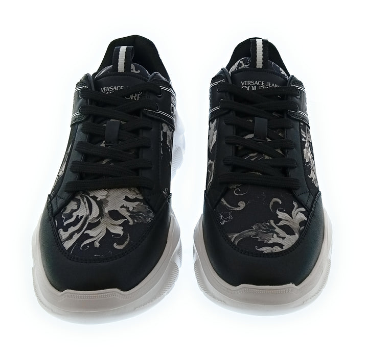 Versace Jeans Couture Black/Grey Mens Baroque Fashion Sneakers-