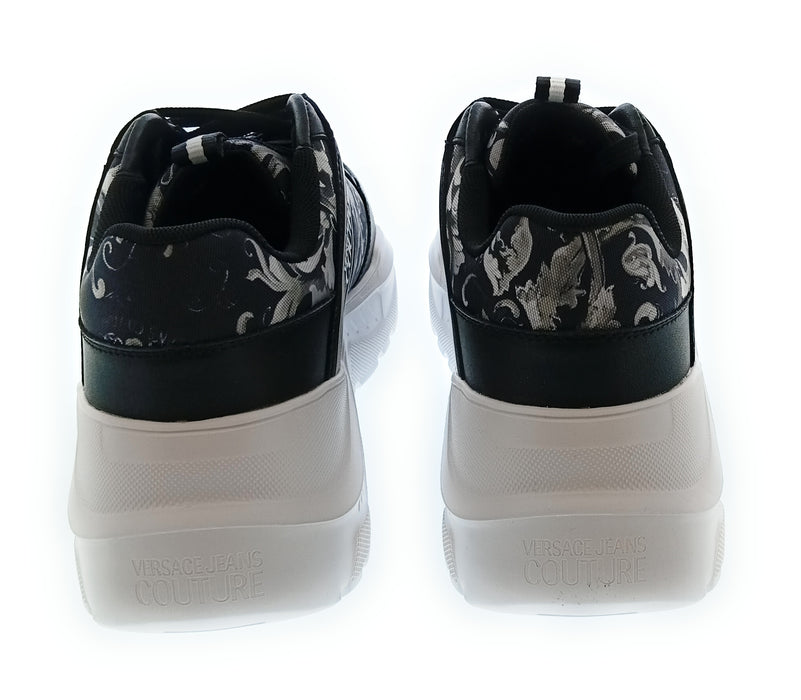Versace Jeans Couture Black/Grey Mens Baroque Fashion Sneakers-