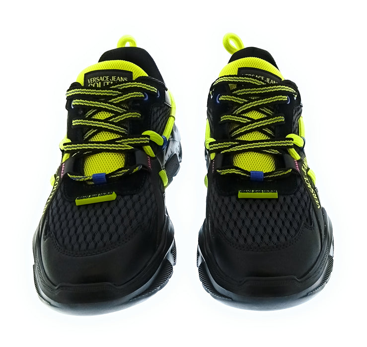 Versace Jeans Couture Black/Yellow Mens Fashion Athletic Sneakers-