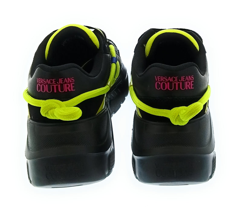 Versace Jeans Couture Black/Yellow Mens Fashion Athletic Sneakers-
