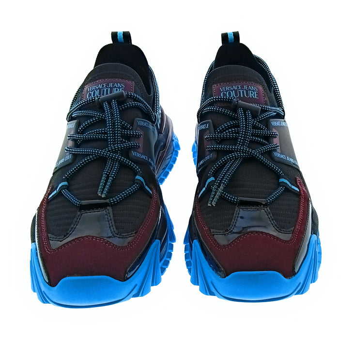 Versace Jeans Couture Black/Blue Mens Fashion Athletic Sneakers-