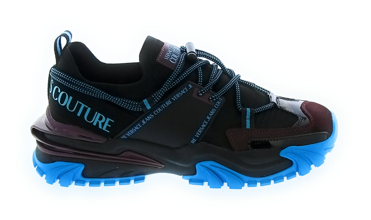 Versace Jeans Couture Black/Blue Mens Fashion Athletic Sneakers-