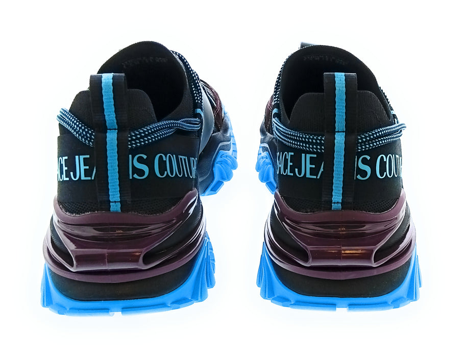 Versace Jeans Couture Black/Blue Mens Fashion Athletic Sneakers-