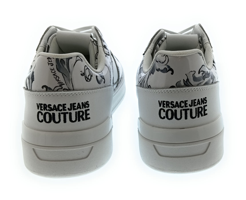Versace Jeans Couture White/Grey Mens Baroque Court Sneakers-
