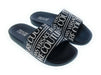 Versace Jeans Couture Black Signature Script Pool Slide-