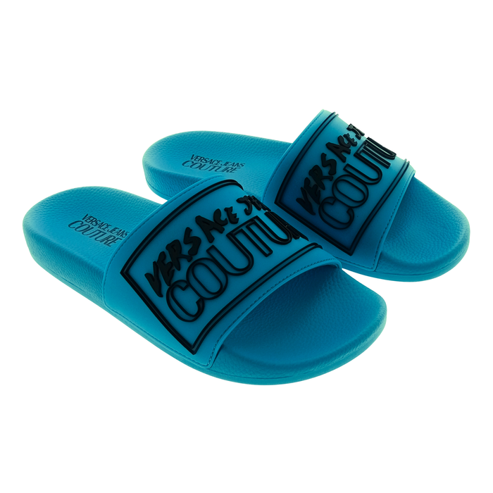 Versace Jeans Couture Bright Blue Signature Pool Slide- 12