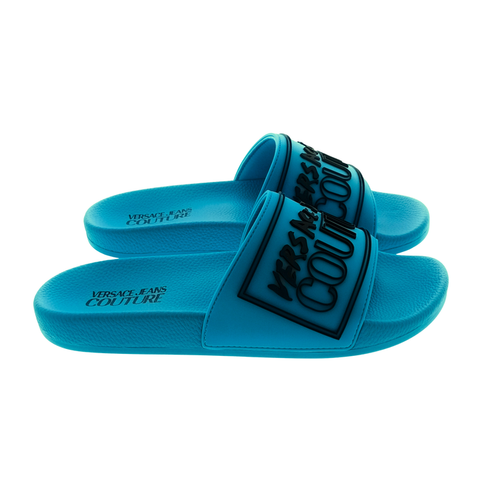 Versace Jeans Couture Bright Blue Signature Pool Slide-
