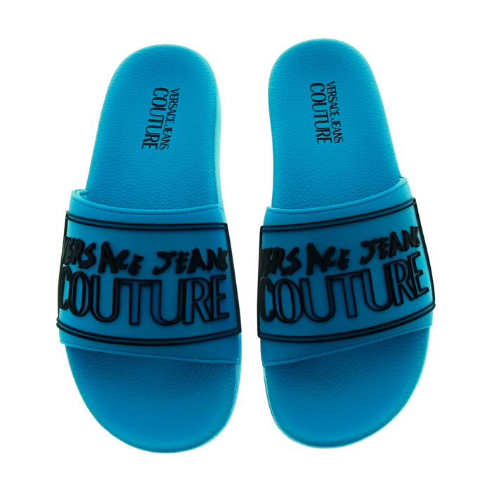 Versace Jeans Couture Bright Blue Signature Pool Slide-