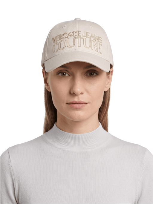 Versace Jeans Couture Women's Ivory Gold Logo Baseball Cap