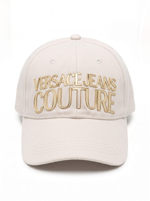 Versace Jeans Couture Women's Ivory Gold Logo Baseball Cap