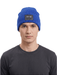 Versace Jeans Couture Men's Royal Blue Ribbed Knit Logo Patch Beanie