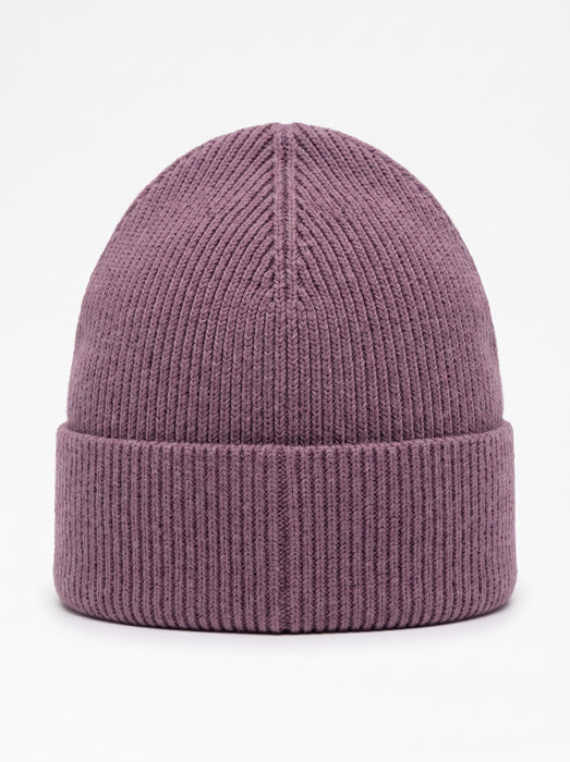 Versace Jeans Couture Womens Lavender Ribbed Knit Logo Patch Beanie