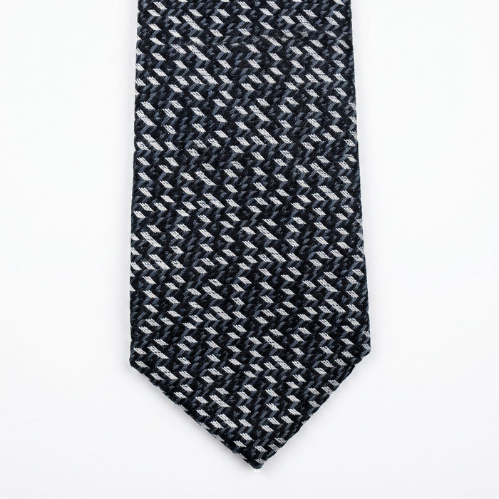 Emporio Armani Silk Black Grey Checkered 3in Tie – Made in Italy