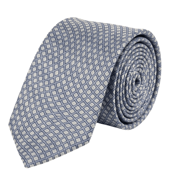Emporio Armani Silk Blue Squared 3in Tie – Made in Italy
