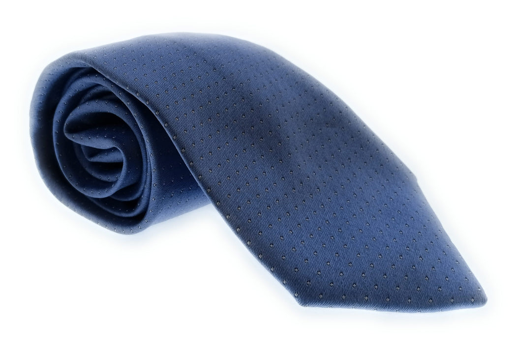 Emporio Armani 100% Silk Blue Micro Dot 3in Tie - Made in Italy