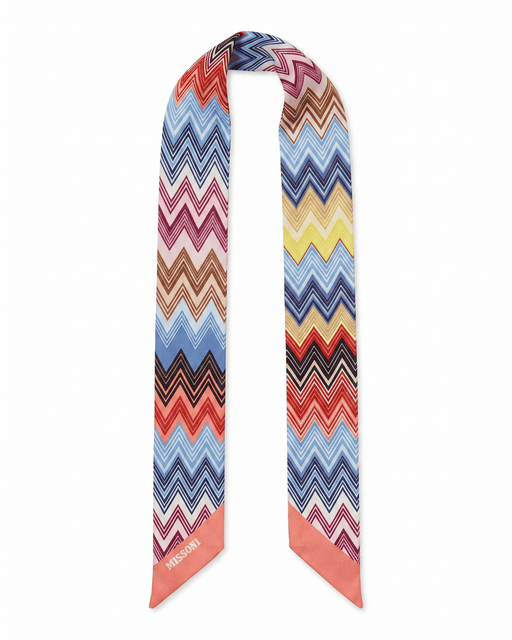 Missoni Multicolor Silk Zigzag Ribbon Scarf