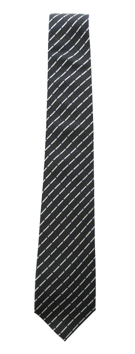 Emporio Armani 100% Silk Black Diagonal Stripe 3in Tie - Made in Italy