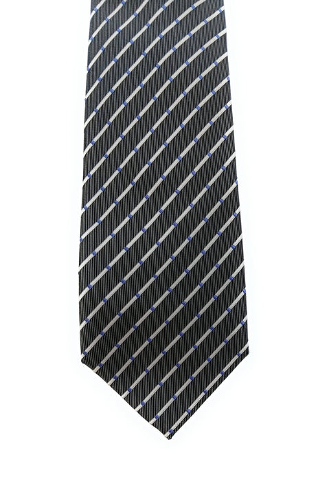 Emporio Armani 100% Silk Black Diagonal Stripe 3in Tie - Made in Italy