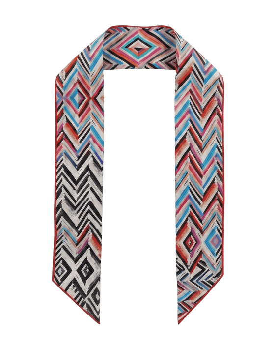 Missoni Multicolor Silk Classic Chevron Ribbon Scarf