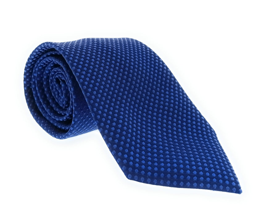 Emporio Armani 100% Silk Navy Blue Textured Dot 3in Tie - Made in Italy