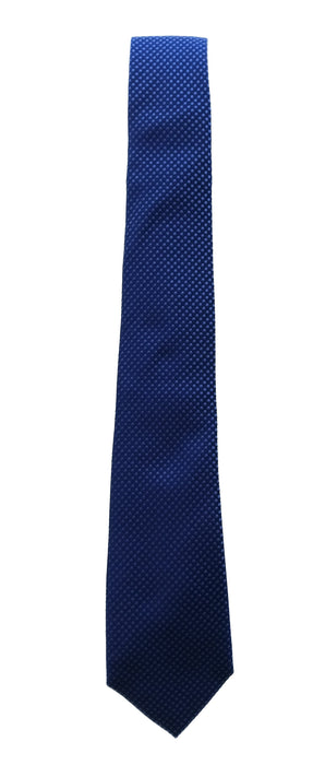 Emporio Armani 100% Silk Navy Blue Textured Dot 3in Tie - Made in Italy