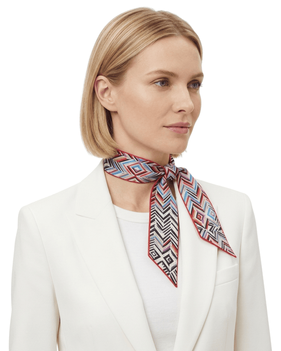 Missoni Multicolor Silk Classic Chevron Ribbon Scarf