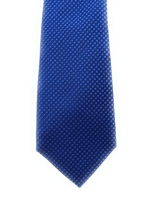 Emporio Armani 100% Silk Navy Blue Textured Dot 3in Tie - Made in Italy