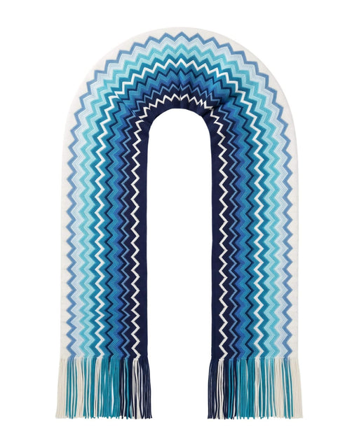 Missoni Blue Ombre Classic Zigzag Cotton Scarf