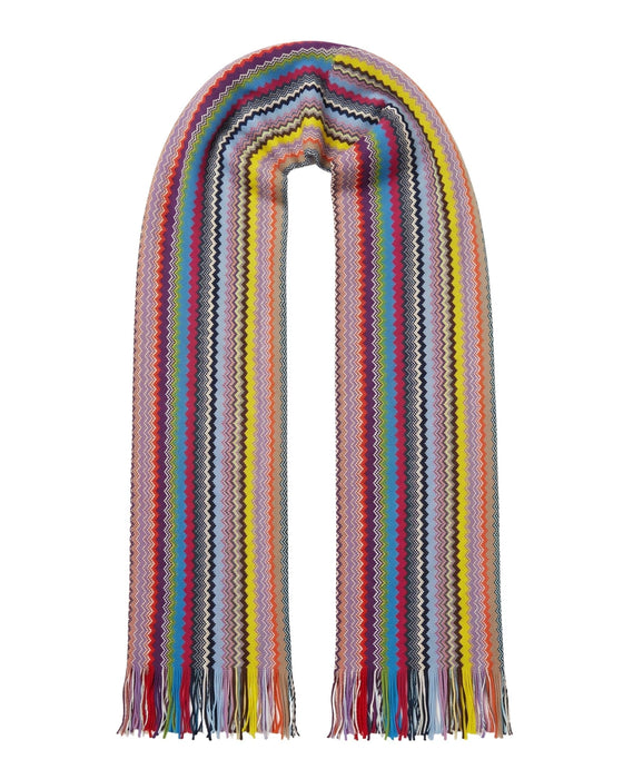 Missoni Multicolor Classic Zigzag Cotton Blend Scarf