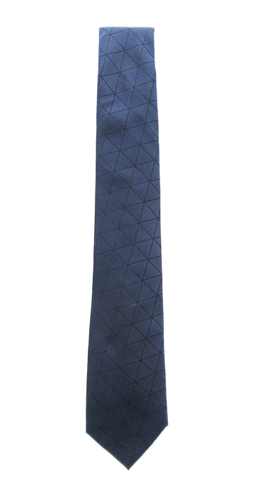 Emporio Armani 100% Silk Navy Blue Geometric Triangle 3in Tie - Made in Italy