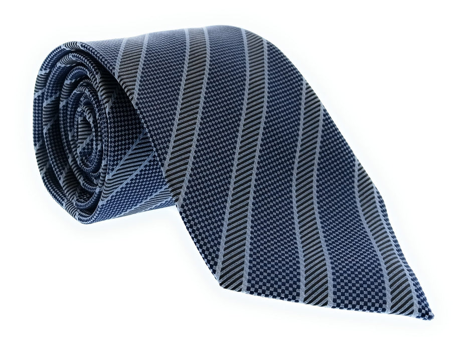 Emporio Armani 100% Silk Navy Blue Diagonal Stripe 3in Tie - Made in Italy